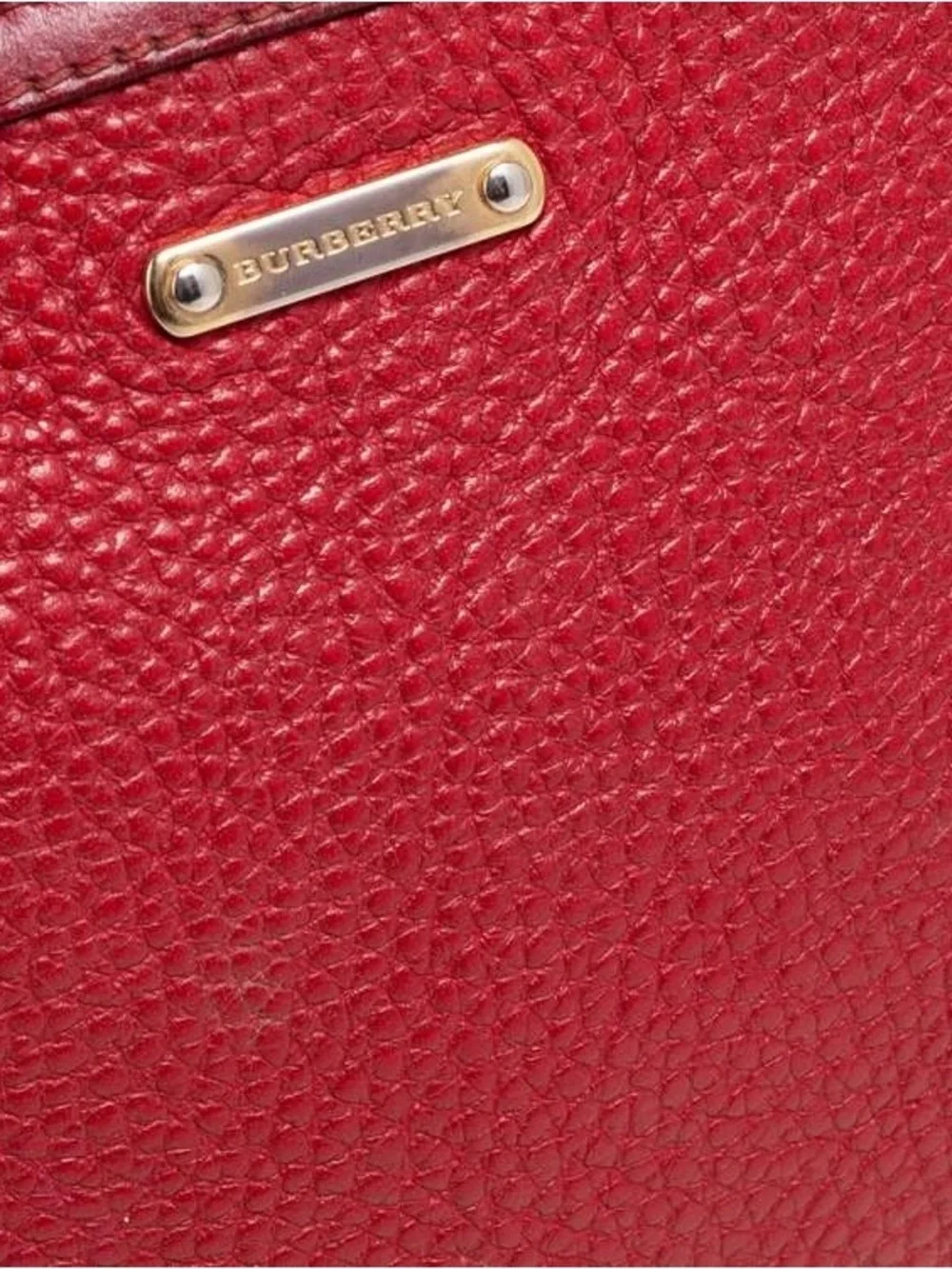 Burberry Red Pebbled Leather Dome Crossbody Bag with Gold Hardware - Picture 2 of 13
